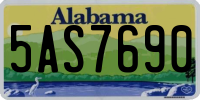 AL license plate 5AS7690