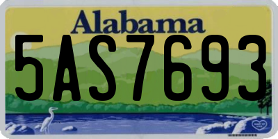 AL license plate 5AS7693