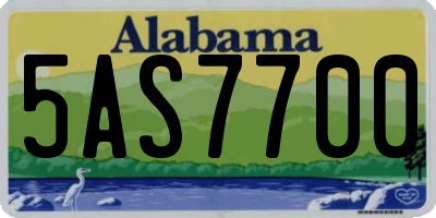 AL license plate 5AS7700