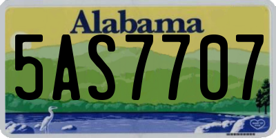 AL license plate 5AS7707