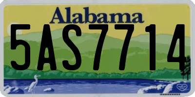AL license plate 5AS7714