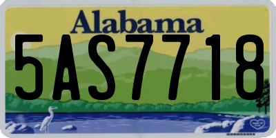 AL license plate 5AS7718