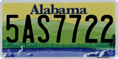 AL license plate 5AS7722