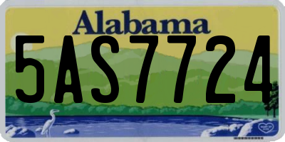 AL license plate 5AS7724