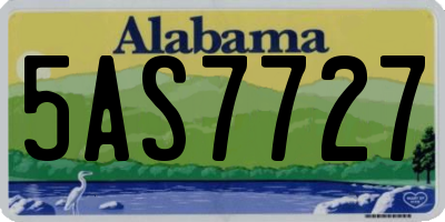 AL license plate 5AS7727