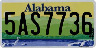 AL license plate 5AS7736