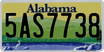 AL license plate 5AS7738