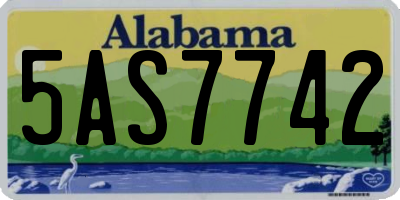 AL license plate 5AS7742
