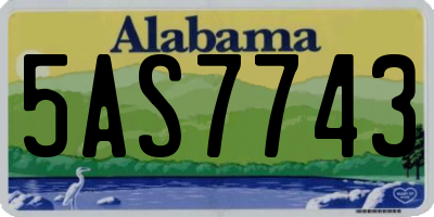 AL license plate 5AS7743