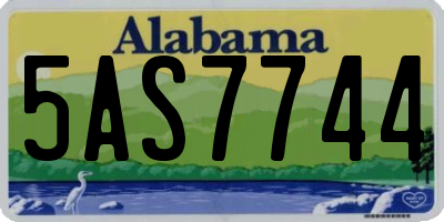 AL license plate 5AS7744