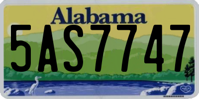 AL license plate 5AS7747