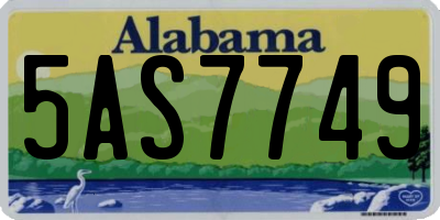AL license plate 5AS7749