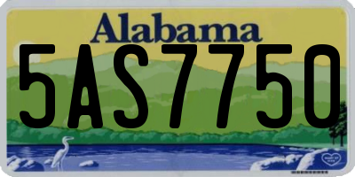 AL license plate 5AS7750