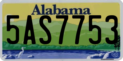 AL license plate 5AS7753