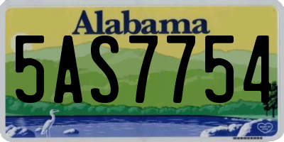 AL license plate 5AS7754
