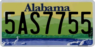 AL license plate 5AS7755
