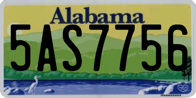 AL license plate 5AS7756