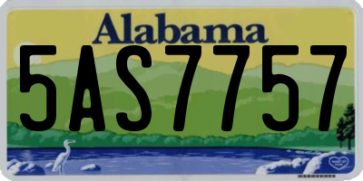 AL license plate 5AS7757