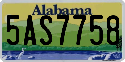 AL license plate 5AS7758