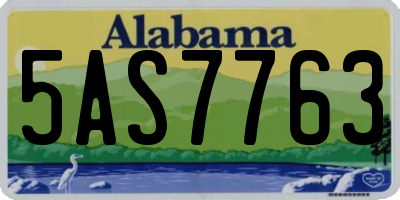 AL license plate 5AS7763