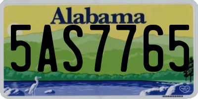 AL license plate 5AS7765