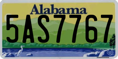 AL license plate 5AS7767