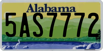 AL license plate 5AS7772