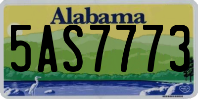 AL license plate 5AS7773