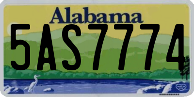 AL license plate 5AS7774