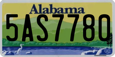 AL license plate 5AS7780