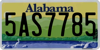 AL license plate 5AS7785