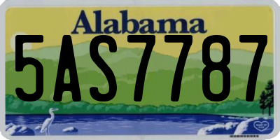 AL license plate 5AS7787