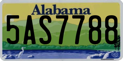 AL license plate 5AS7788