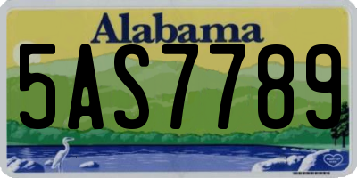 AL license plate 5AS7789