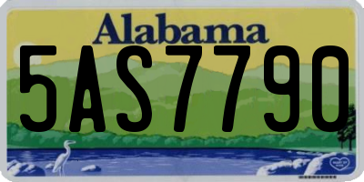 AL license plate 5AS7790