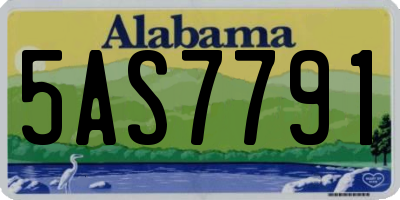 AL license plate 5AS7791