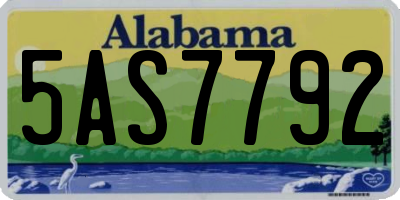 AL license plate 5AS7792