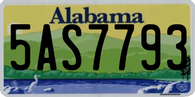 AL license plate 5AS7793