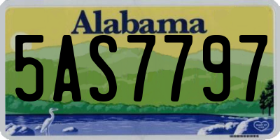 AL license plate 5AS7797