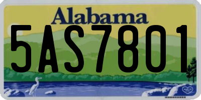AL license plate 5AS7801