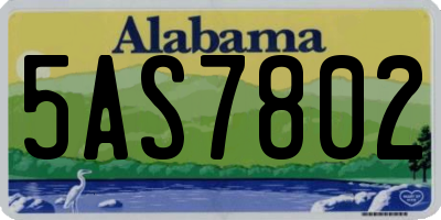 AL license plate 5AS7802