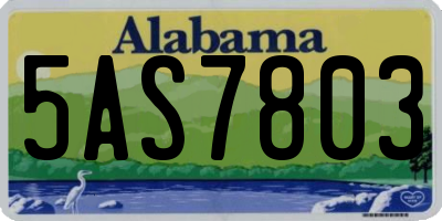 AL license plate 5AS7803