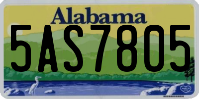 AL license plate 5AS7805