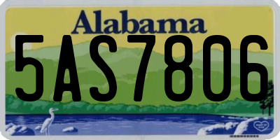 AL license plate 5AS7806