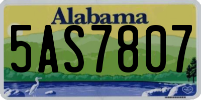 AL license plate 5AS7807