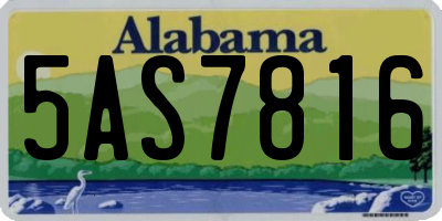 AL license plate 5AS7816