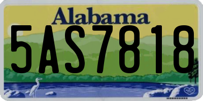 AL license plate 5AS7818