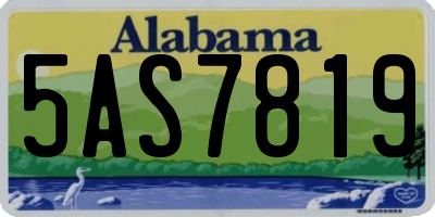 AL license plate 5AS7819