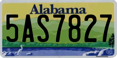 AL license plate 5AS7827