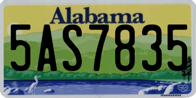 AL license plate 5AS7835